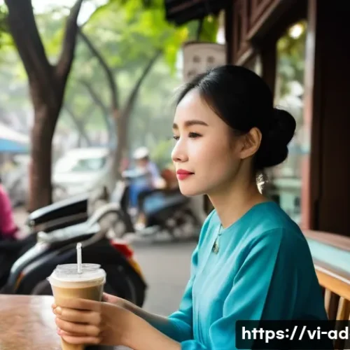 카페인 중독 심리적 원인 - **Prompt 1: Tranquil Morning Coffee in Hanoi**
    "A candid photo of a young Vietnamese woman, eleg...