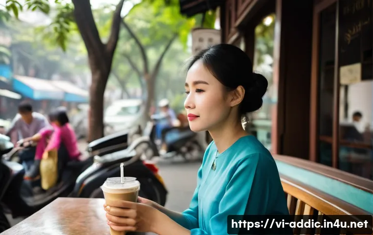 카페인 중독 심리적 원인 - **Prompt 1: Tranquil Morning Coffee in Hanoi**
"A candid photo of a young Vietnamese woman, eleg...