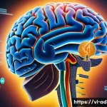 Home 17 니코틴 의존증 치료 - A detailed illustration of the human brain highlighting the central nervous system regions affected ...