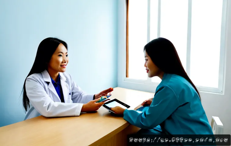 알콜중독 치료법 최신 연구 - Photorealistic Vietnamese addiction treatment consultation in a modern Hanoi medical clinic, compass...